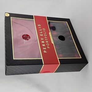 Perry Ellis 2-Piece Men's Sleep Set Short Sleeve Knit Top Fleece Plaid Pants S